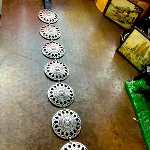 Vintage Concho Silver Belt. Silver-tone Concho